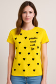 تیشرت نیم آستین قلبی | با عشق بدرخش ارزانسرای پوشاک مینو ، رنگ زرد